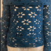 Crochet Off The Shoulder Flower Sweater