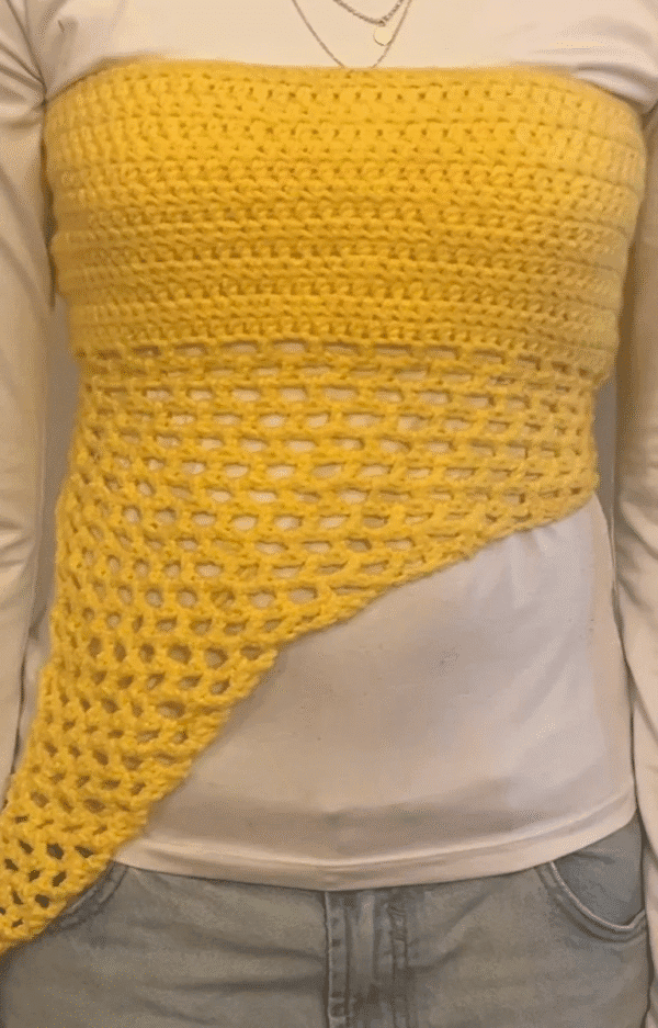 Crochet Aysmmetrical Tube Top