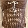crochet brown mesh top