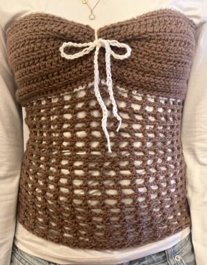 crochet brown mesh top crochet brown mesh top